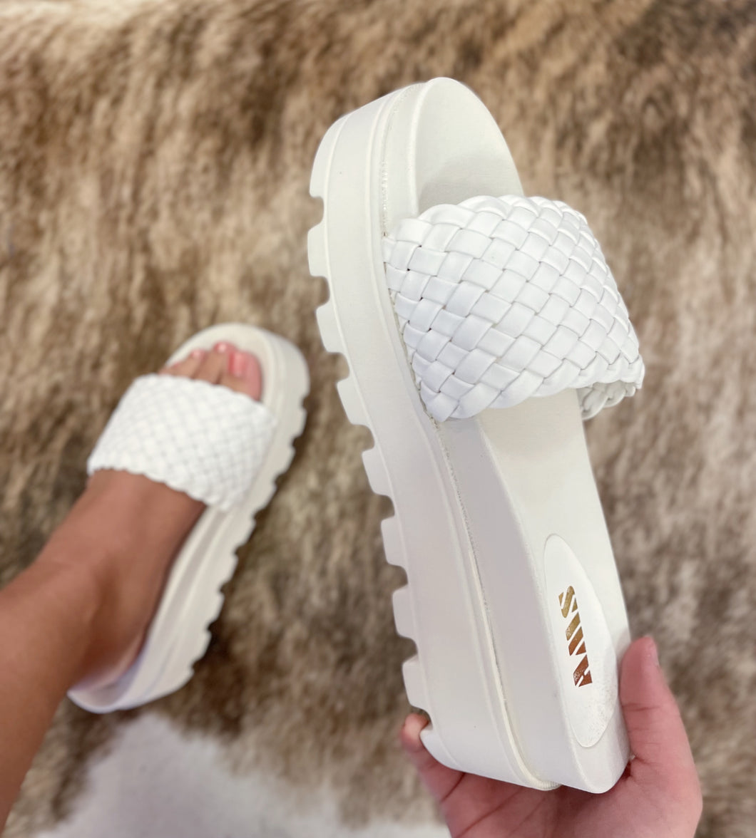 Platform Basket Weave Sandals