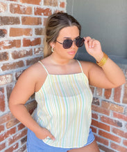 Load image into Gallery viewer, Multi Stripe Woven Tank w/ Button Detail Back
