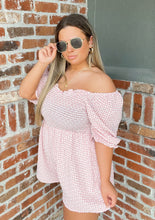 Load image into Gallery viewer, Gingham Puff Sleeve Romper
