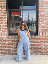 Load image into Gallery viewer, Exposed Seam Wide Leg Denim Overall
