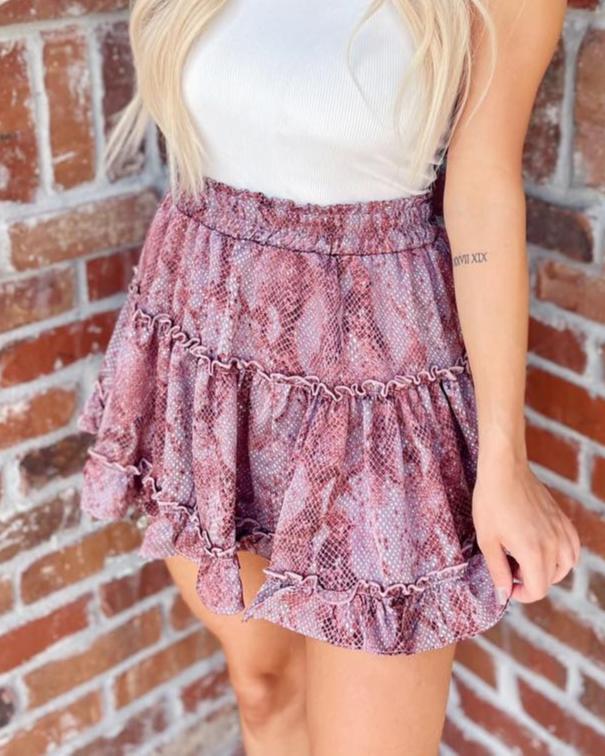 Tiered Ruffle Skirt w/ Lining